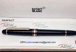 Perfect Replica Mid-size Mont Blanc Meisterstuck Black & Gold Fountain Pen 145